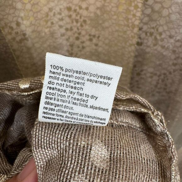 BP. Nordstrom Gold Foil Cheetah Print Infinity Tan Brown Scarf NWOT - Picture 4 of 4